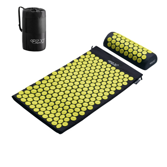 Akurpresúrna podložka + vankúš 4FIZJO 72 * 42 cm žltá