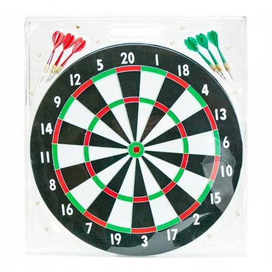 Oboustranný terč na šipky s šipkami