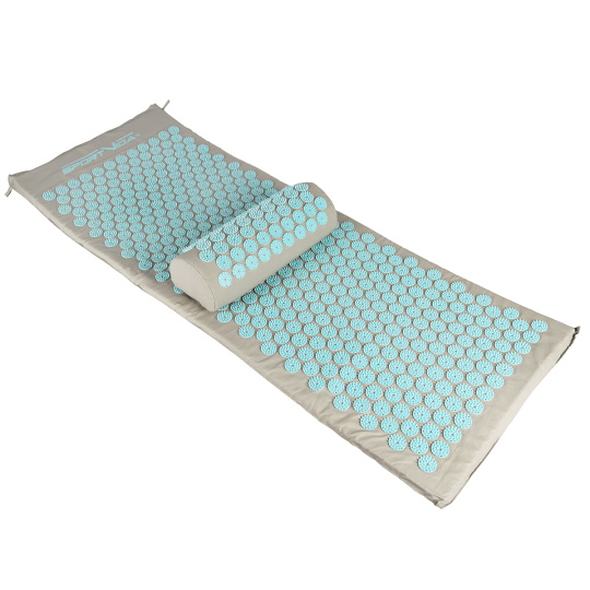 Set masážny vankúšik + podložka na akupresúru Sportvida šedo-tyrkysová Set masážny vankúšik + podložka na akupresúru Sportvida šedo-tyrkysová