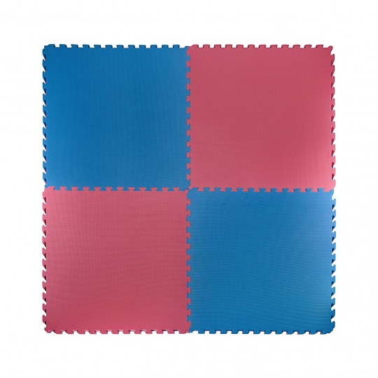 Tatami Puzzle 100x100x4 cm, červeno-modrá