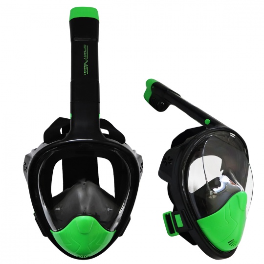 Potápačské celotvárová maska Sportvida L / XL čierno-limetková
