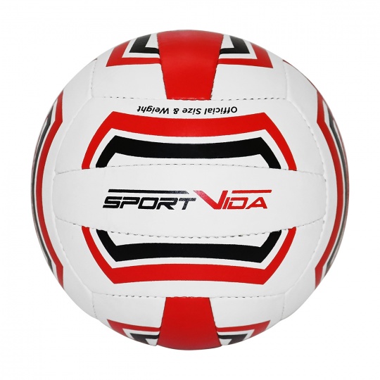Volejbalová lopta Sportvida červeno-čierno-biely